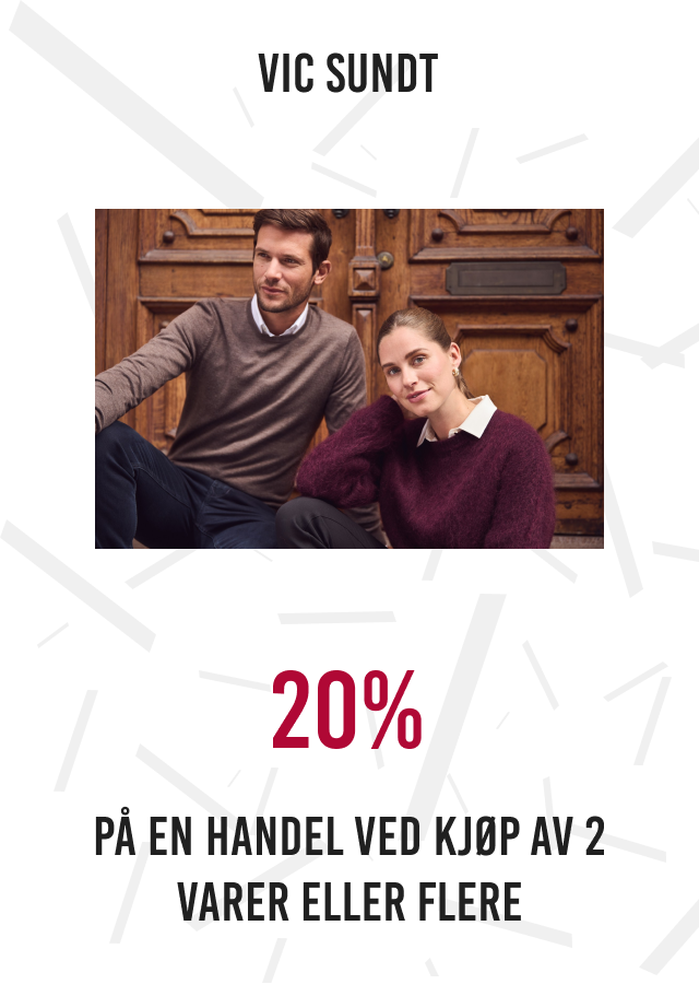 VIC: 20% på en handel ved kjøp av 2 varer eller flere