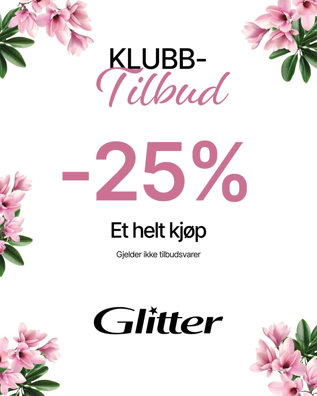 Glitter 25% et kjøp