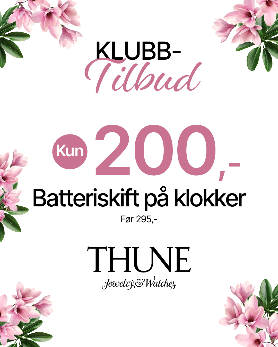 Thune 200,- batteriskift