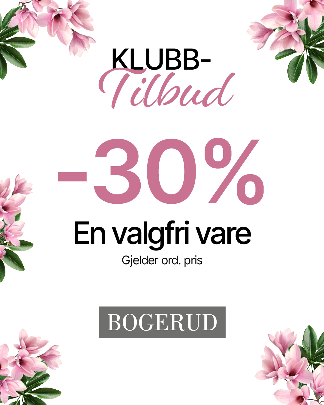 Bogerud 20% valgfri vare