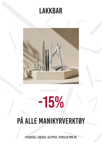 15% på alle manikyrverktøy