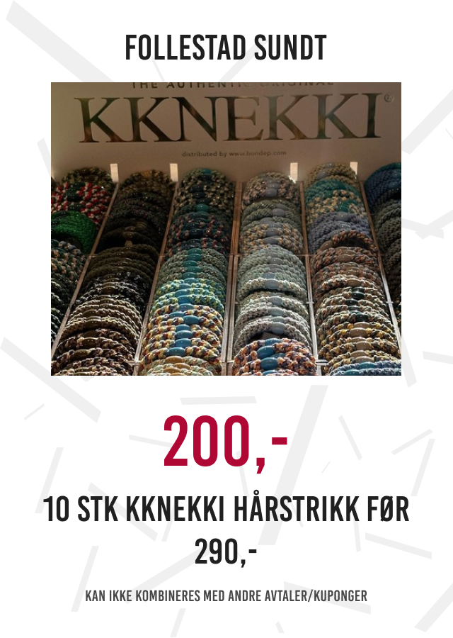 200,- 10 stk KKNEKKI hårstrikk før 290,-
