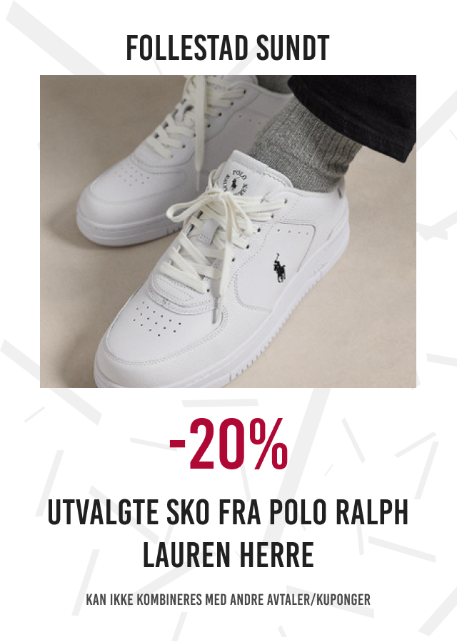 20% utvalgte sko fra polo ralph lauren herre