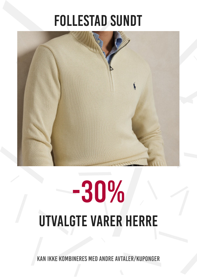 30% utvalgte varer herre